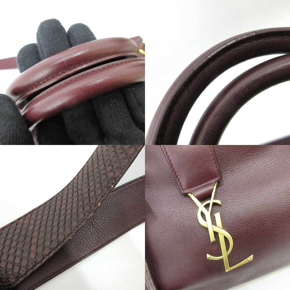 Saint Laurent Python Handbag Red - image 4